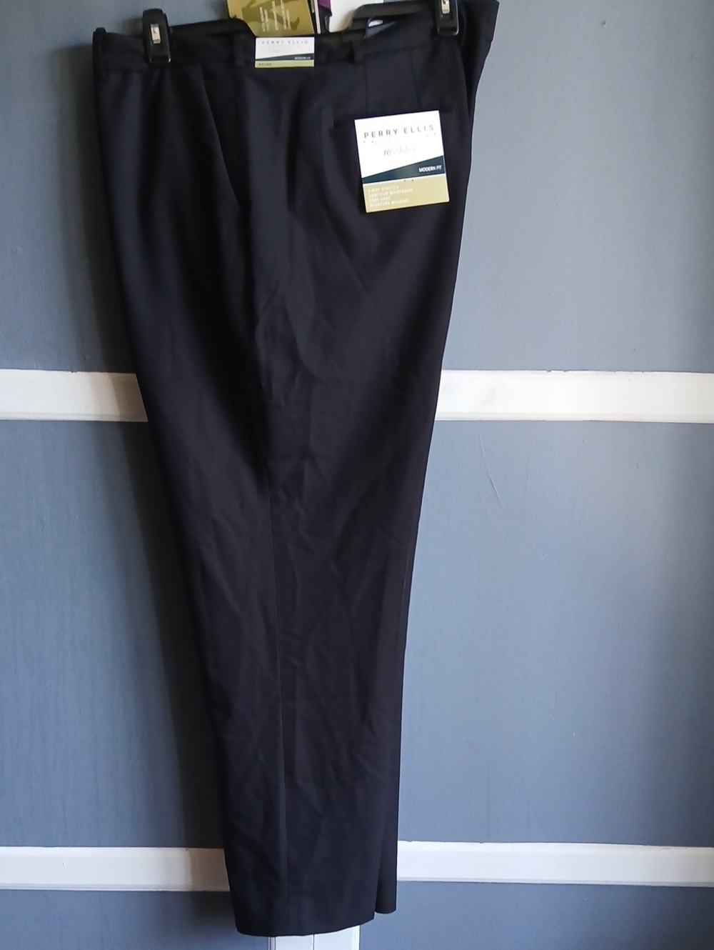 Perry Ellis Men’s Black Dress Pants - Classic Straight Leg